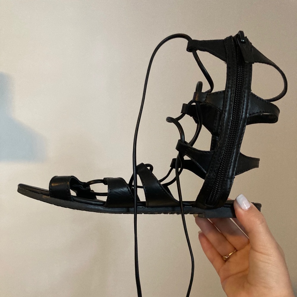 black gladiator sandals